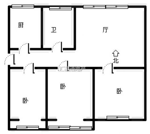 清凉寺居民小区3室1厅1卫户型图