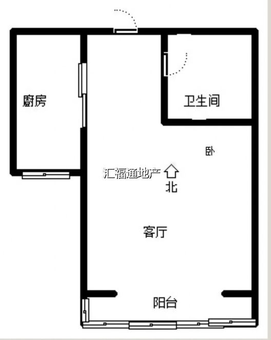 水岸花城1室1厅1卫户型图