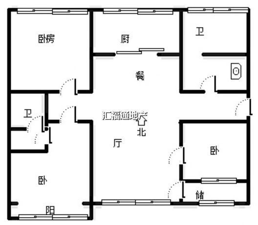 宏远景园3室2厅2卫户型图
