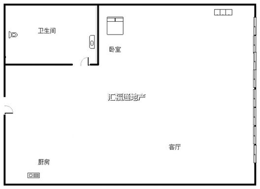 金街公寓1室1厅1卫户型图