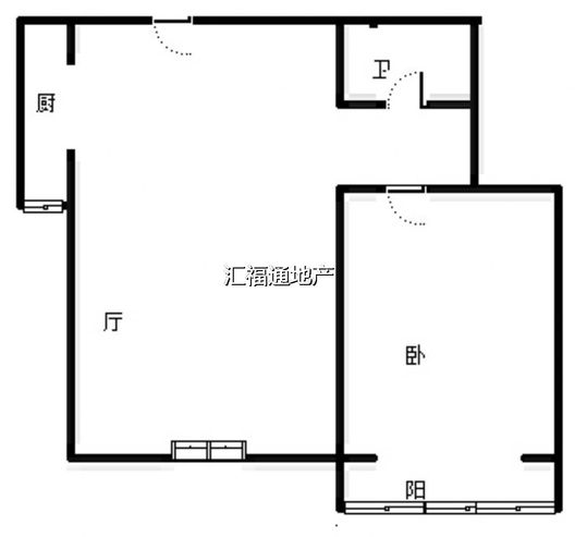 水岸花城1室1厅1卫户型图
