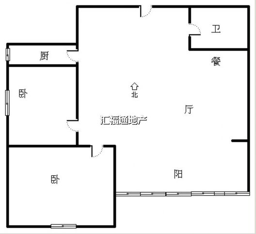 金阳瑞景2室1厅1卫户型图