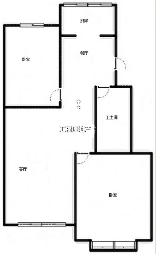 水岸花城2室1厅1卫户型图