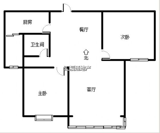 君临天下御景园2室2厅1卫户型图