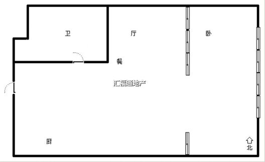 金街公寓1室1厅1卫户型图