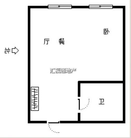 国富公寓(18号楼）1室1厅1卫户型图