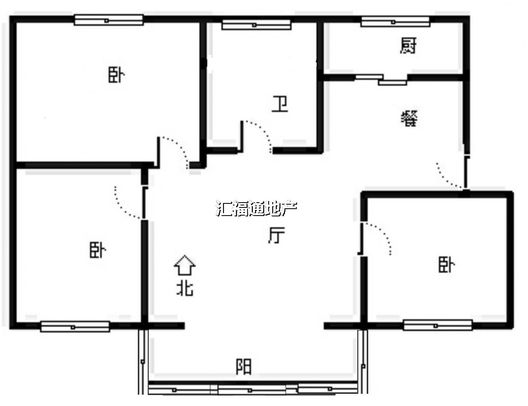 六十七处家属楼3室2厅1卫户型图