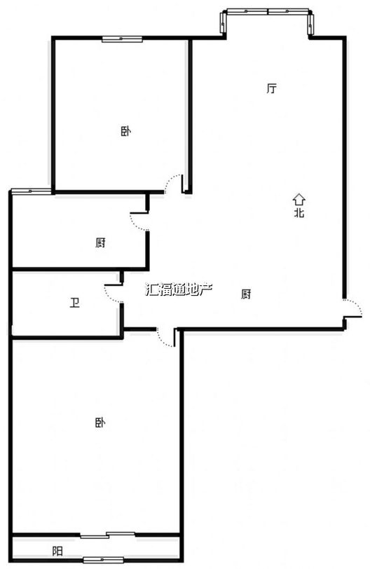 翡翠城（涿郡东区）2室2厅1卫户型图