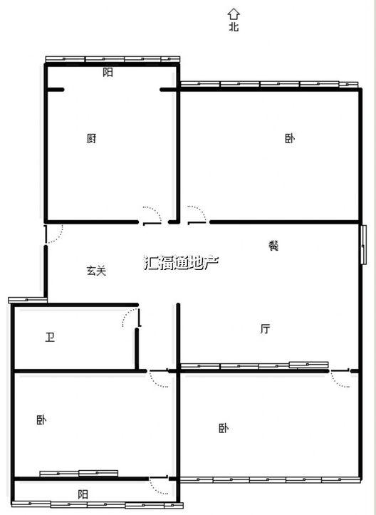 市值小区（文昌祠社区）3室1厅1卫户型图