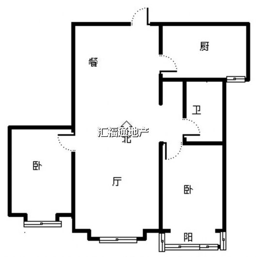 云景城2室2厅1卫户型图