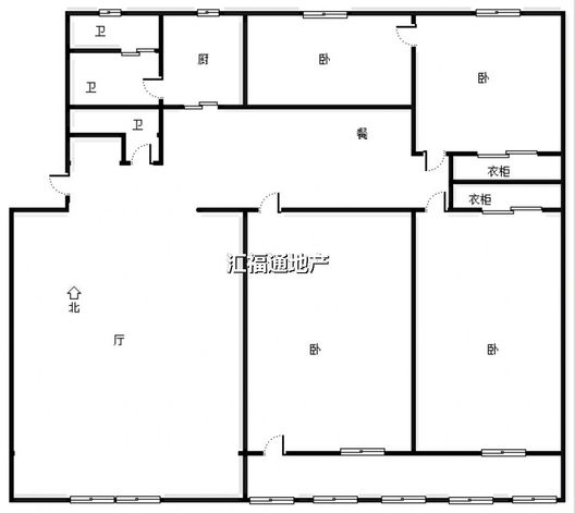 华阳建行小区4室2厅2卫户型图