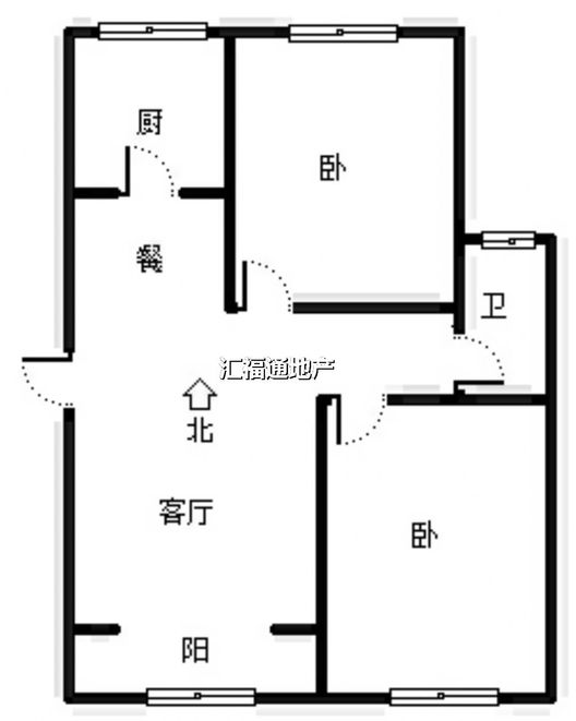 技校家园2室2厅1卫户型图