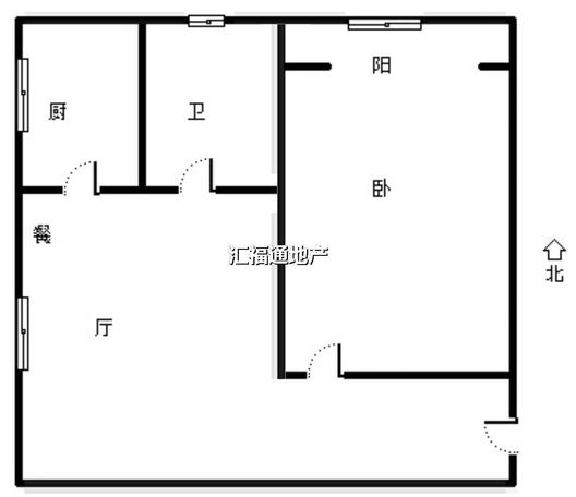 水岸花城1室1厅1卫户型图