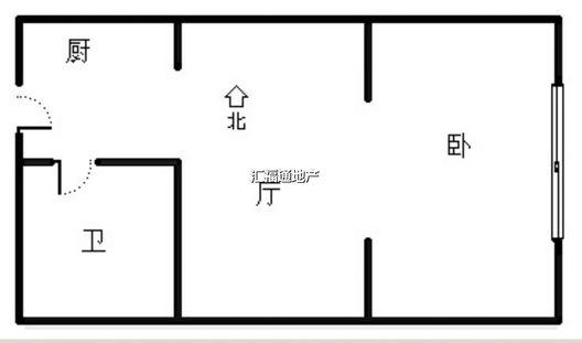 金街公寓1室1厅1卫户型图