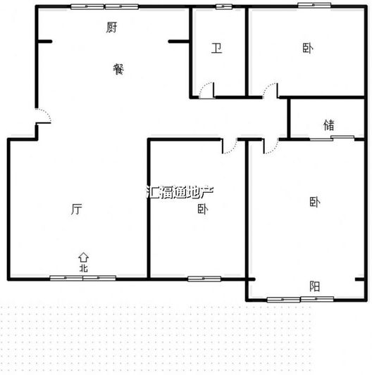 国富嘉园3室2厅1卫户型图