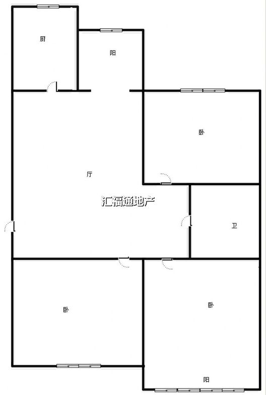 翔天万和城3室2厅1卫户型图