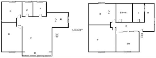 东方家园5室2厅2卫户型图