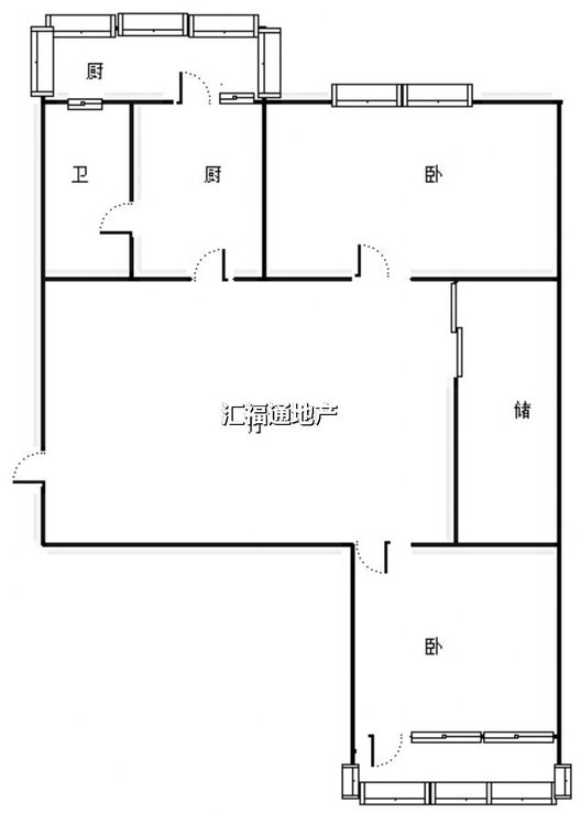 紫荆小区3室1厅1卫户型图