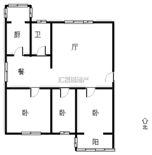 范阳小区3室1厅1卫户型图