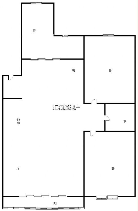 嵘御航城2室2厅1卫户型图