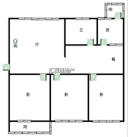 医药公司家属楼3室1厅1卫户型图