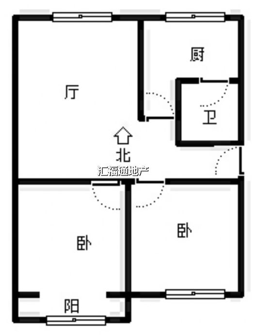 建安一公司家属院2室1厅1卫户型图