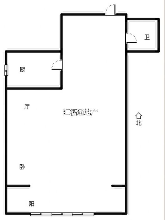 花溪渡1室1厅1卫户型图