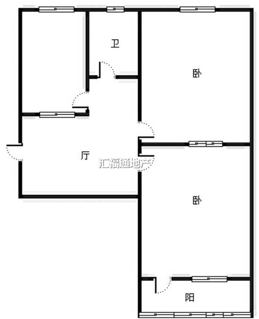 凌云厂家属院2室1厅1卫户型图