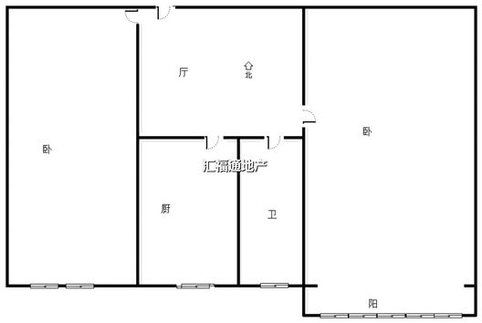 桥东粮食局小区1室2厅1卫户型图