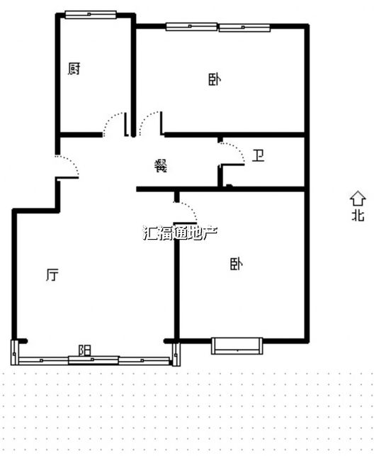 鹏润四季花园2室2厅1卫户型图