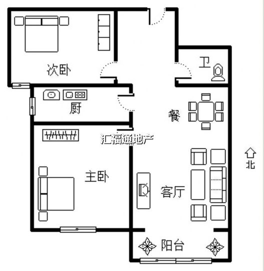 K2狮子城2室1厅1卫户型图