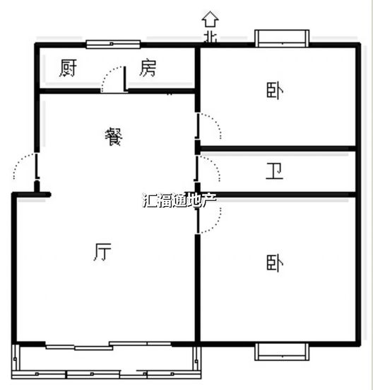 鹏润四季花园2室2厅1卫户型图