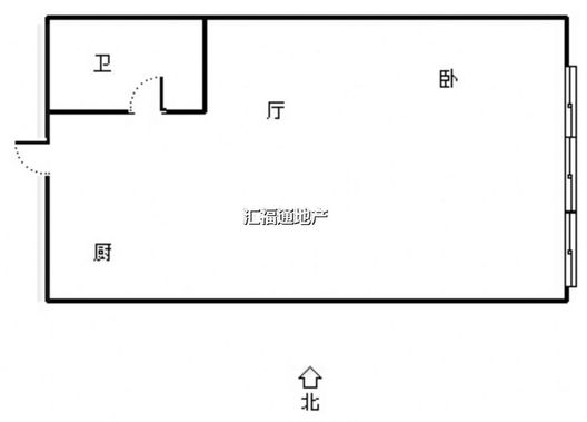 金街公寓1室1厅1卫户型图