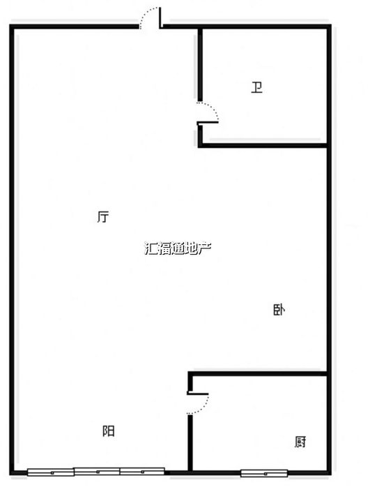 名流美域1室1厅1卫户型图