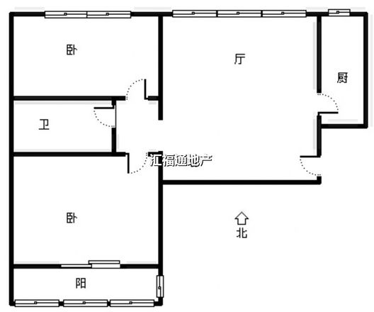 公园壹号2室2厅1卫户型图