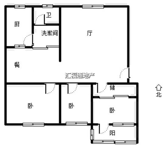 建材小区3室2厅1卫户型图