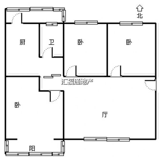 国贸小区（商业局家属院）3室2厅1卫户型图