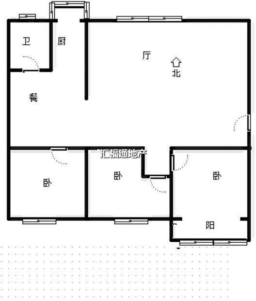 九州小区3室2厅1卫户型图