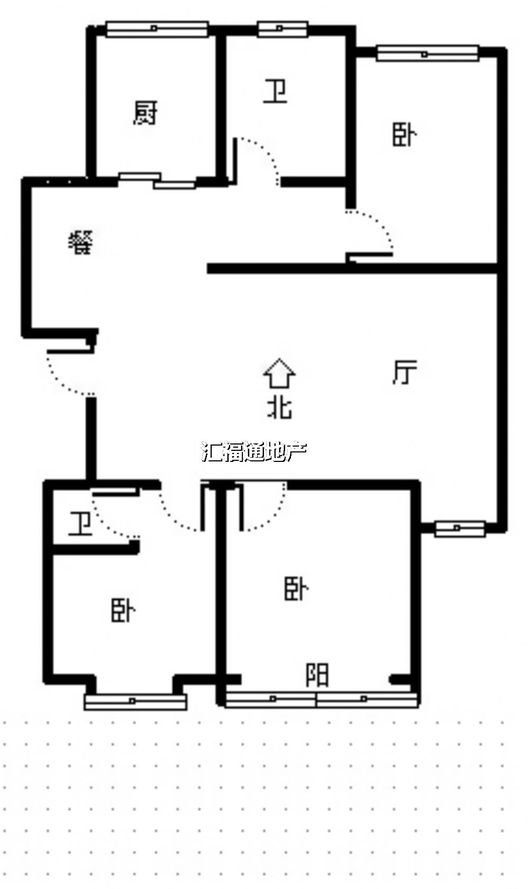 名流城市尊邸3室2厅2卫户型图