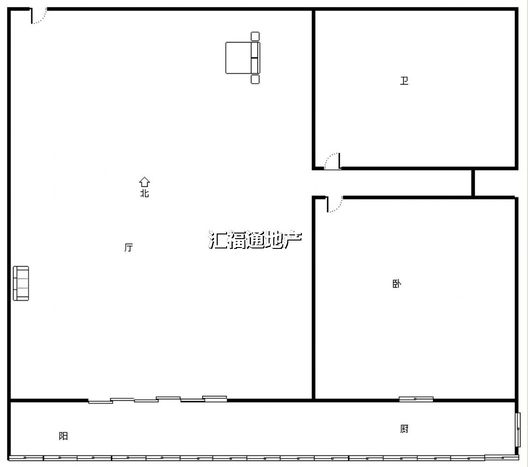 汇元新天地1室0厅1卫户型图