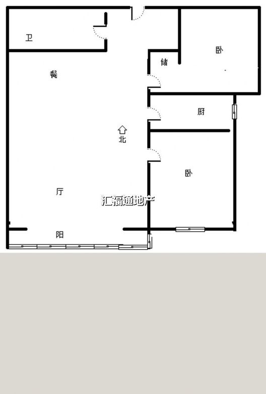 鹏渤印象城·牛津花园2室2厅1卫户型图