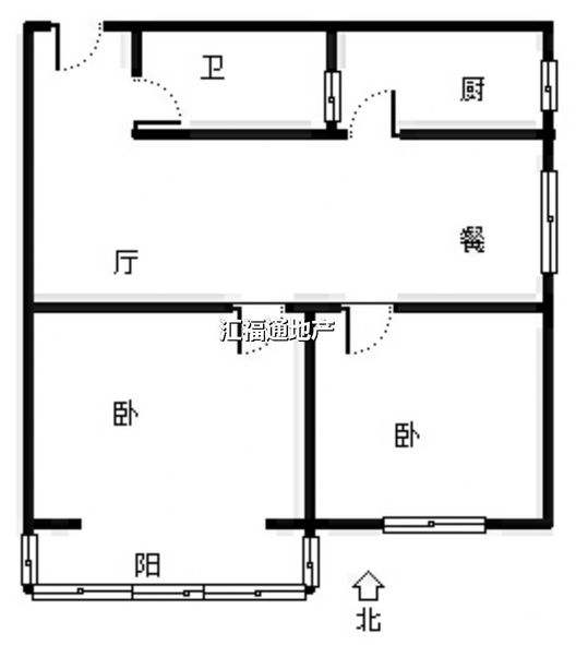 汇元四季橙2室2厅1卫户型图