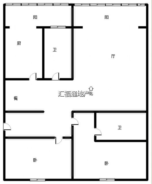 石油公司家属院2室2厅2卫户型图