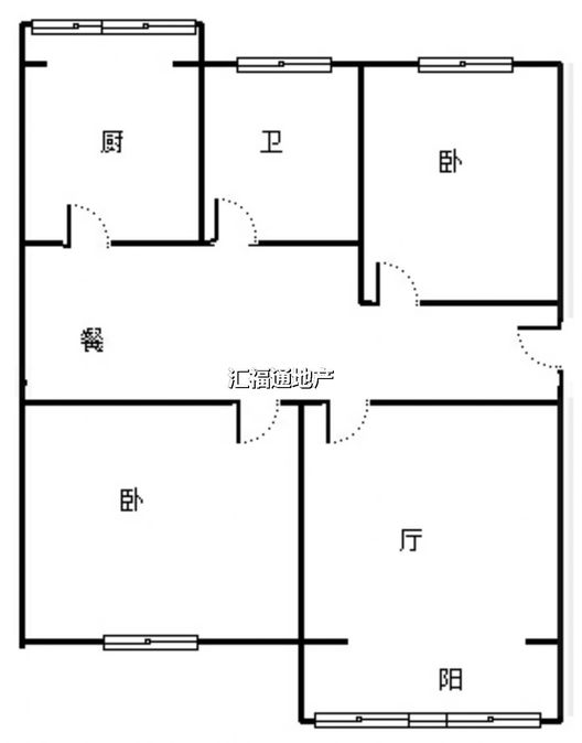 建厂局设计院家属楼2室1厅1卫户型图