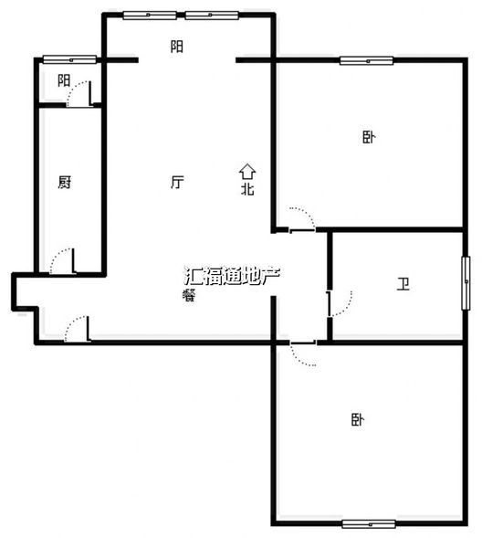 东林家园2室2厅1卫户型图