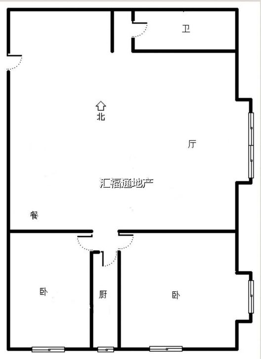 汇元和顺2室2厅1卫户型图