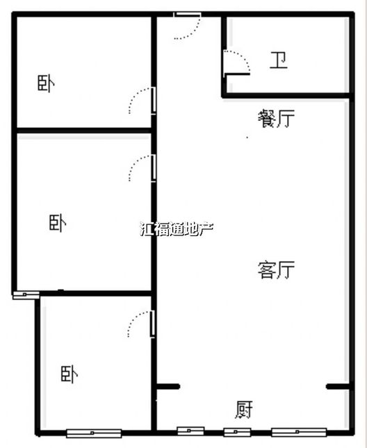 惠友钻石广场（AB座）3室1厅1卫户型图