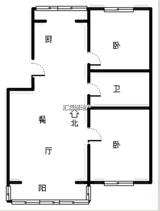 水岸花城2室1厅1卫户型图