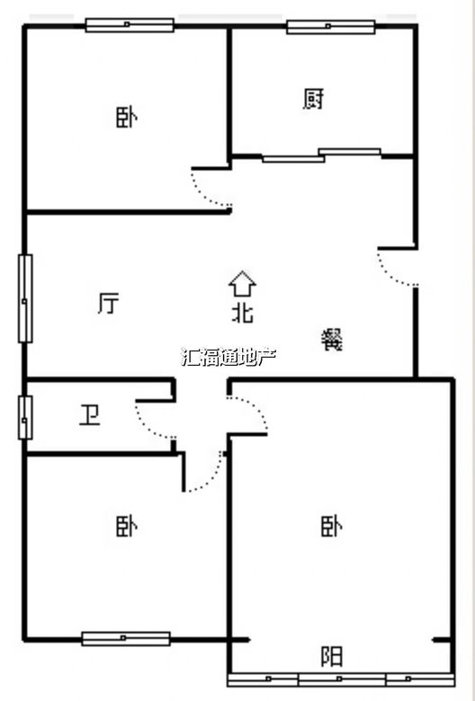 天保青花府3室2厅1卫户型图