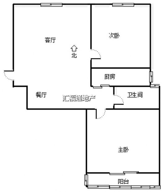 云景城2室2厅1卫户型图